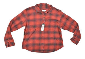 Alpine Desing Women's Button Up Top Long Sleeve Red Size L 100% Cotton NEW